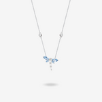 Fanci "Aqua Dream" CZ Stones Dragonfly Sterling Silver Necklace Blue Main