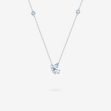 FANCIME "Aqua Joy" Sterling Silver Cut CZ Stones Flying Butterfly Necklace Blue Main