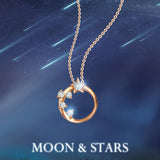 "Blossom Starlight" 18K Rose Gold Celestial Star Circle Diamond Necklace