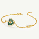 Trinity Signature Silver Bracelet in Natural Malachite