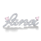 FANCIME "FANCI" Pink Heart Delicate Letter Brooch