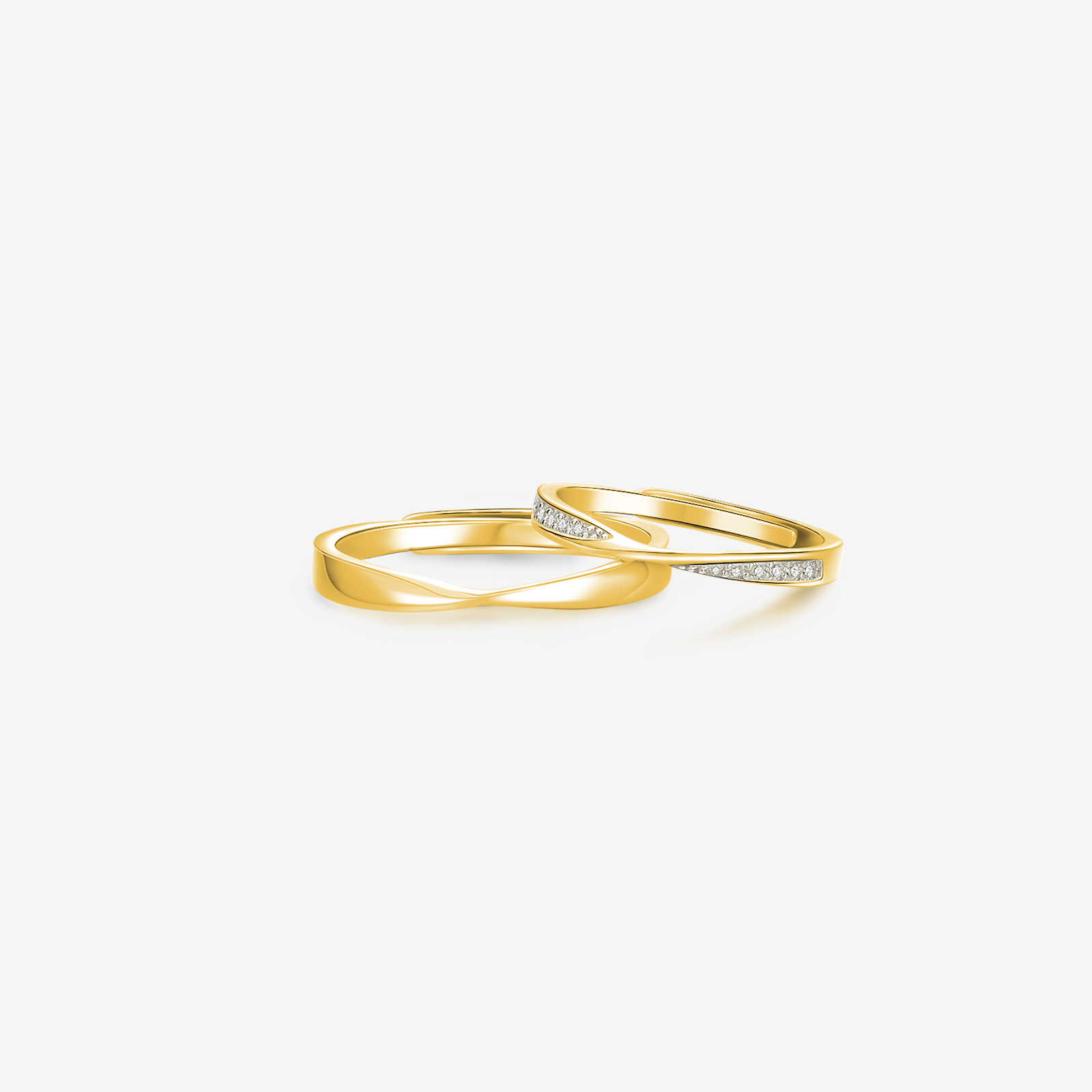 "Connected" Couples Band Sterling Silver Rings