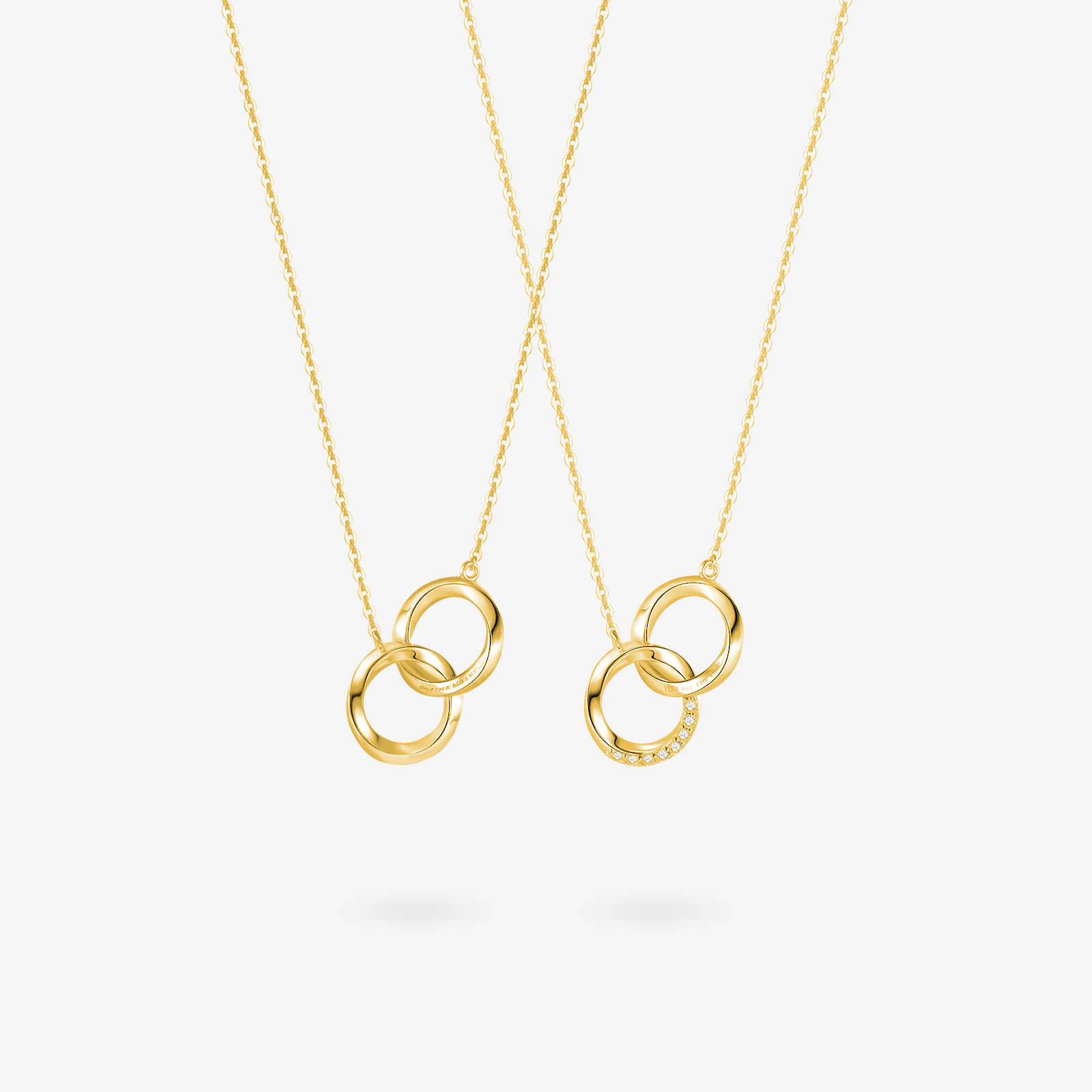 FANCIME "Connected" Mobius Matching Ring Sterling Silver Necklace