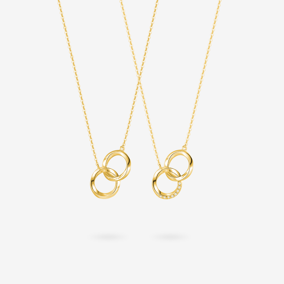FANCIME "Connected" Mobius Couples Sterling Silver Necklace