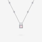 FANCIME "Pink Vow" Padlock Sterling Silver Necklace Main