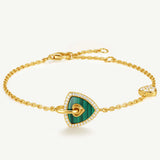 Trinity Signature Silver Bracelet in Natural Malachite