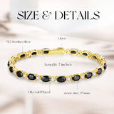 "Glamour Radiance" Fancy Cut Tennis Sterling Silver Bracelet