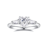 FANCIME Halo Heart Cut  Moissanite Sterling Silver Ring