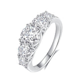 FANCIME Fivefold Radiance Round Cut Moissanite Sterling Silver Ring