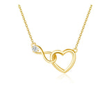 FANCIME Interlocking Heart Infinity 14K Solid Gold Necklace