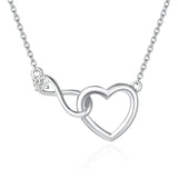 FANCIME Interlocking Heart Infinity 14K Solid Gold Necklace