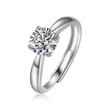 FANCIME Classic Round Cut Solitaire Moissanite Sterling Silver Ring