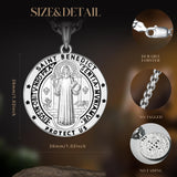 FANCIME St Benedict Medals Amulet Sterling Silver Mens Pendant Necklace Saint Series