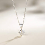 FANCIME Moissanite Hearty Love Solitaire 14K White Gold Necklace