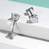 FANCIME 2cttw Dainty Solitaire Moissanite 14K White Gold Stud Earrings