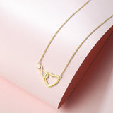 FANCIME Interlocking Heart Infinity 14K Solid Gold Necklace