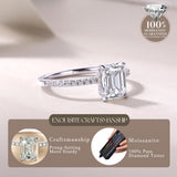 FANCIME Classic Solitaire Radiant Cut Moissanite Sterling Silver Ring