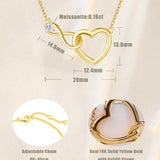 FANCIME Interlocking Heart Infinity 14K Solid Gold Necklace