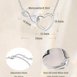 FANCIME Interlocking Heart Infinity 14K Solid Gold Necklace