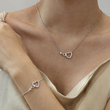 FANCIME Interlocking Heart Infinity 14K Solid Gold Necklace