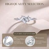 FANCIME Halo Heart Cut  Moissanite Sterling Silver Ring