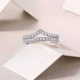 FANCIME Crown Radiance Moissanite Sterling Silver Ring