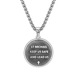 FANCIME St Michael Medals Amulet Sterling Silver Mens Pendant Necklace Saint Series