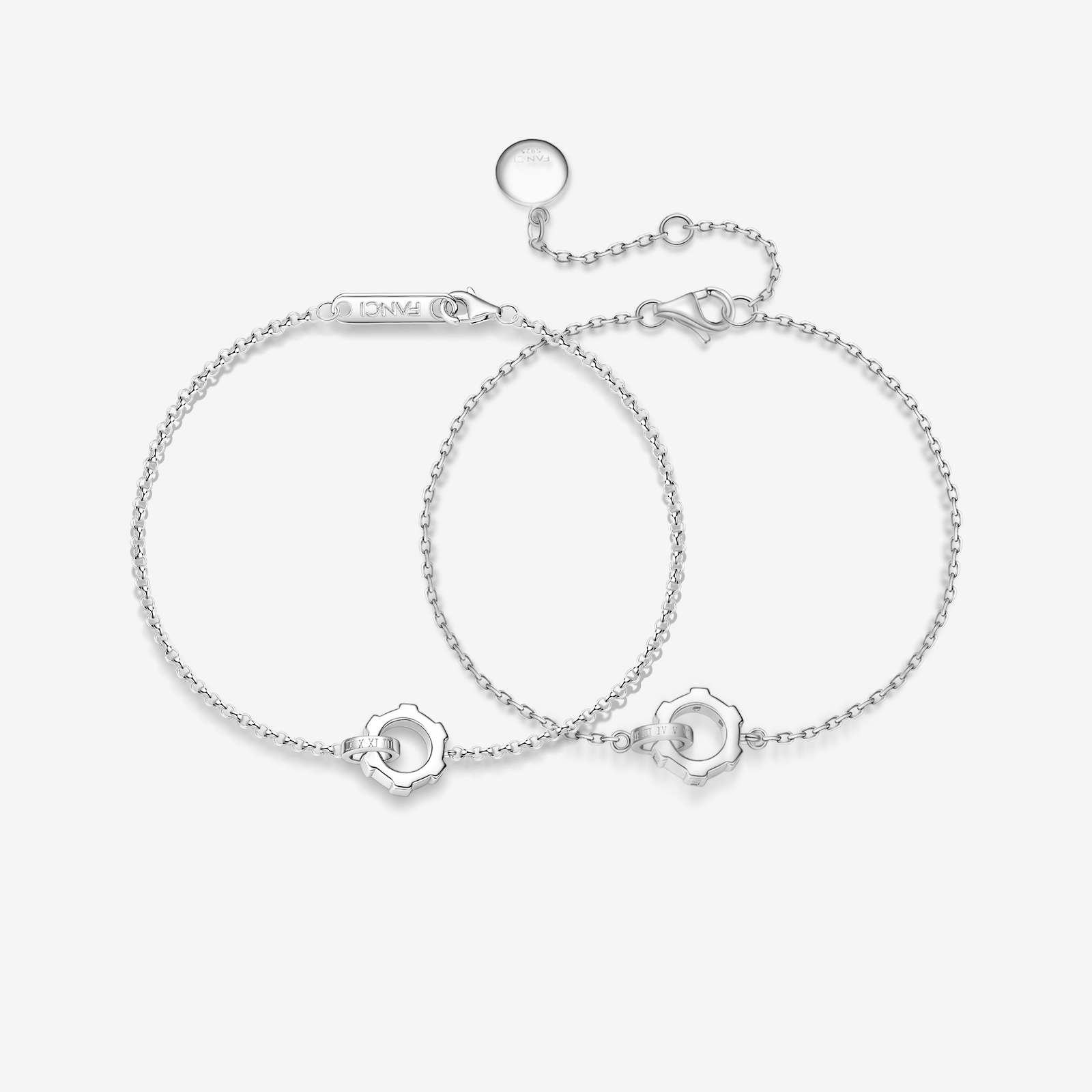 "Infinite Time Lock" Couples Promise Sterling Silver Bracelet