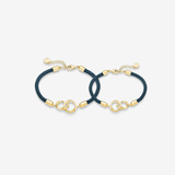 FANCIME "Love & Life" Mobius Circle Interlocking Sterling Silver Bracelet