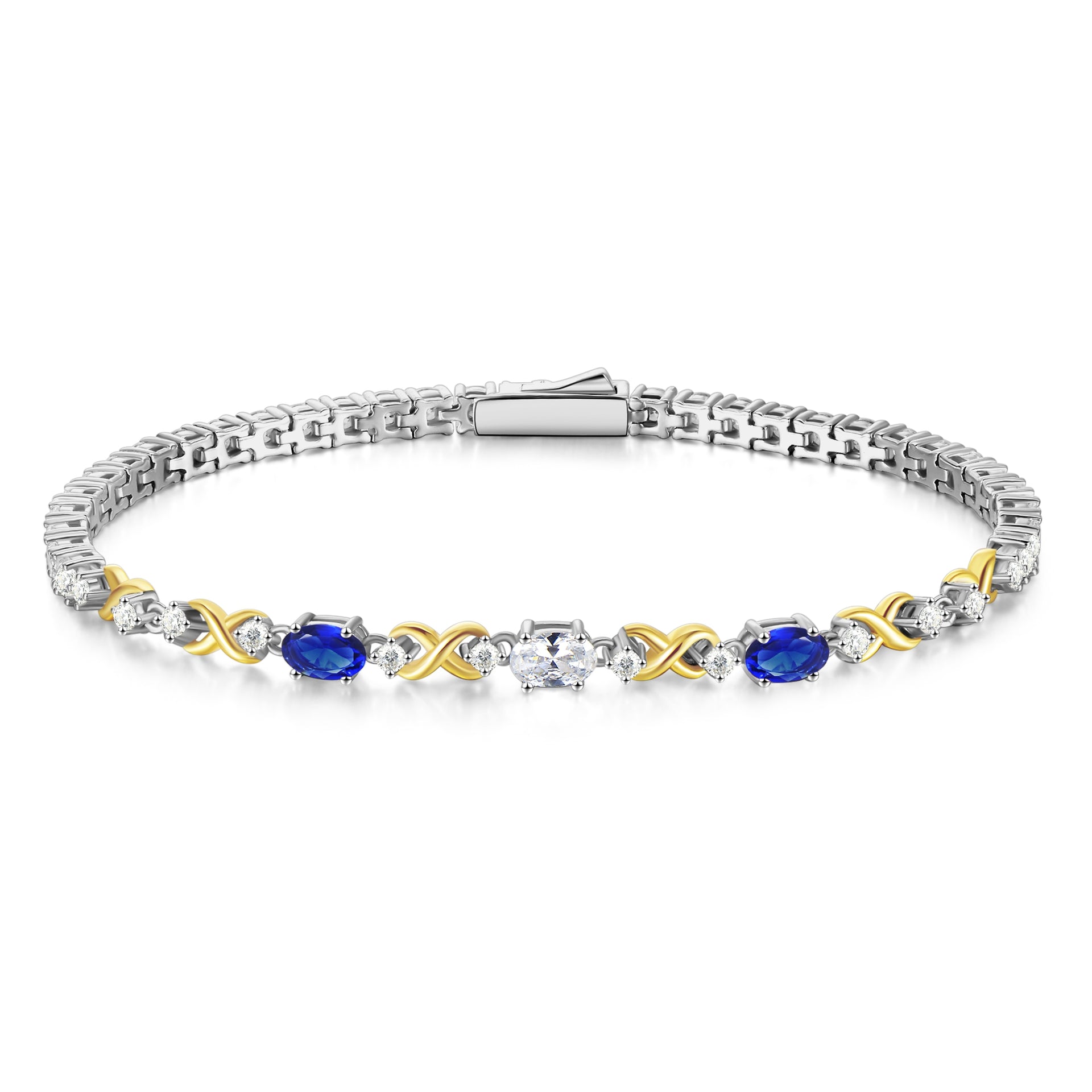 Bracciale Cuore Rosa In Argento 925 Con Zaffiro | FANCIME | Gioiello Per Donna Regalo Compleanno E Anniversario - 2