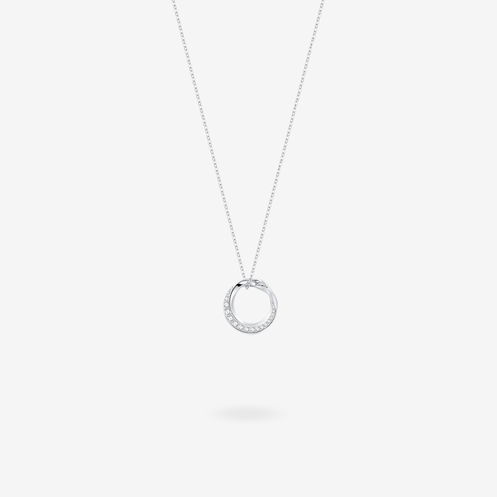 FANCIME "Mobius Loop" Love Infinity Circle Ring Sterling Silver Necklace