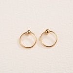 FANCIME Minimalist Ball 18k Rose Gold Hoop Earrings Show