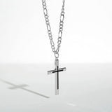 FANCIME Black Highlight Cross Sterling Silver Necklace Detail2