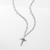 FANCIME Black Highlight Cross Sterling Silver Necklace Full