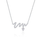 FANCIME "Pounding Heart" Bar Wave Sterling Silver Necklace Main