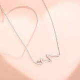 FANCIME "Into You" Bar Wave Sterling Silver Necklace