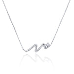 FANCIME “Dazzling Wink” Heart Wave Sterling Silver Necklace Main