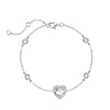 "Glam Heart" Heart Shape Sterling Silver Bracelet