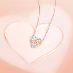 FANCIME "Amuse Me" Sterling Silver Paved CZ Stone Open Heart Necklace Show