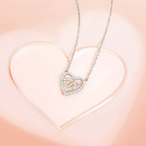 FANCIME "Amuse Me" Sterling Silver Paved CZ Stone Open Heart Necklace Show