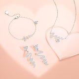 FANCIME "Pounding Heart" Bar Wave Sterling Silver Necklace
