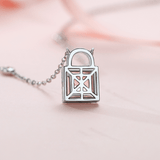 "Pink Vow" Padlock Sterling Silver Necklace