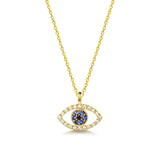 FANCIME Evil Eye 14K Solid Yellow Gold Necklace Main