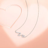 FANCIME "Into You" Bar Wave Sterling Silver Necklace