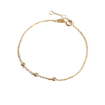 FANCIME Line & Dots Three-Diamond 18K Solid Gold Bracelet Main
