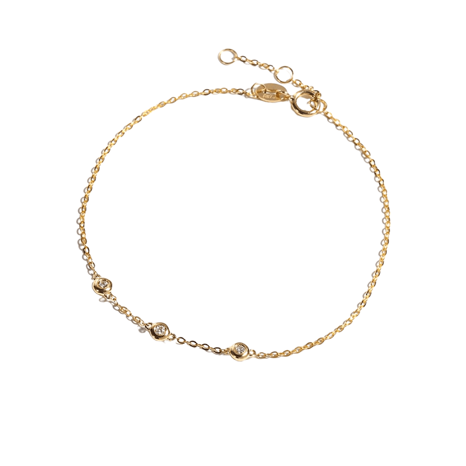 FANCIME Three Diamond 18K Solid Bracelet