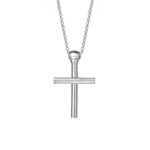 FANCIME Baseball Inspired Mens Cross Sterling Silver Necklace Main