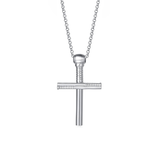 FANCIME Baseball Inspired Mens Cross Sterling Silver Necklace Main