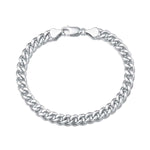 FANCIME Mens Cuban Link Chain Sterling Silver Bracelet Main