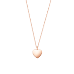 Gold heart disc shinny pendant necklace in 14k rose gold